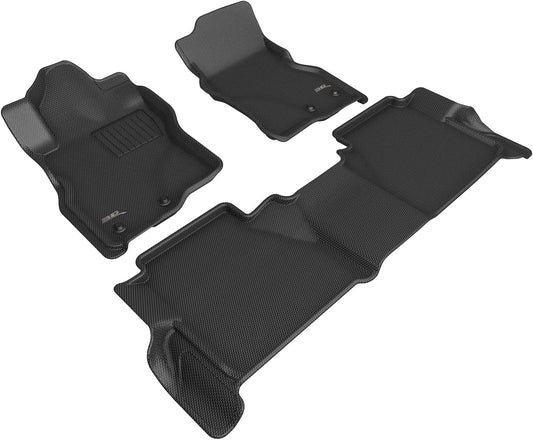 3D Custom Fit KAGU Floor Mat (BLACK) For NISSAN FRONTIER CREW CAB 22-24 - Full Set - L1NS13801509