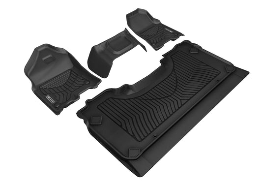 3D Custom Fit MAXTRAC Floor Mat (BLACK) For DODGE RAM 1500 CREW CAB 19-24 - Full Set - A5DG02701809