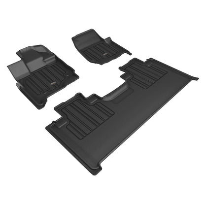 3D Custom Fit ELITECT Floor Mat (BLACK) For FORD F-150 SUPERCAB 15-24 - Full Set - E1FR10101809