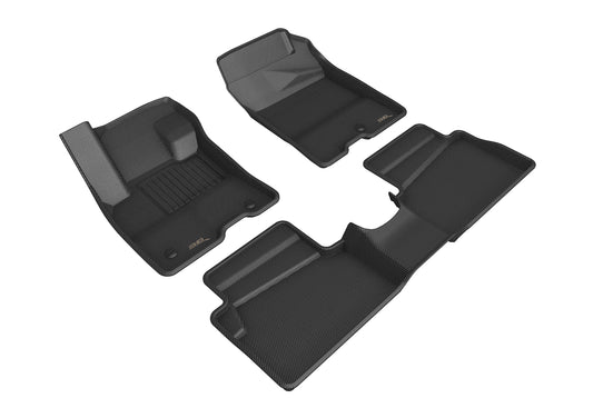 3D Custom Fit KAGU Floor Mat (BLACK) For FORD MAVERICK 22-24 - Full Set - L1FR14401509