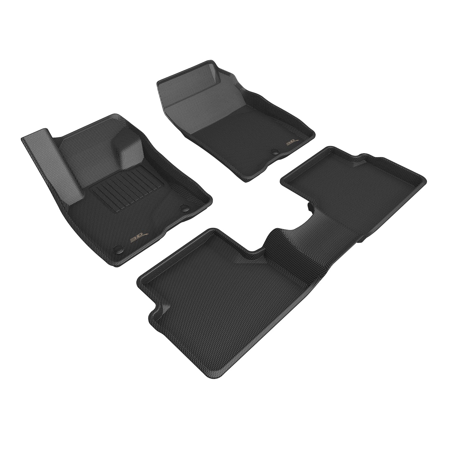 3D Custom Fit KAGU Floor Mat (BLACK) For FORD MAVERICK 22-24 - Full Set - L1FR14501509