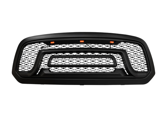 TGN Rebel Style Matte Black Grille W/Letters W/LED Fits 2013-2018 RAM 1500 - GRL-13RAM1500-012