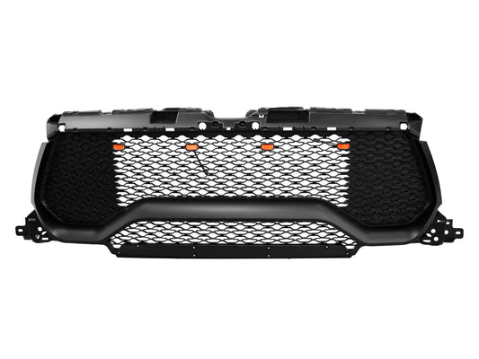 TGN TRX Style Matt Black Honeycomb Grille W/LED&Letters Fits 2019-2022 RAM 1500 - GRL-19RAM1500-003