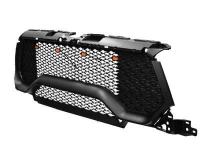 TGN TRX Style Matt Black Honeycomb Grille W/LED&Letters Fits 2019-2022 RAM 1500 - GRL-19RAM1500-003