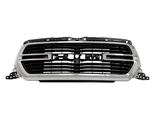 TGN Glossy Black W/Chrome Front Grille Fits 2019-2022 RAM 1500 - GRL-19RAM1500-005