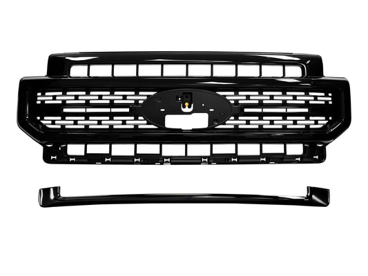 TGN Black Front Bumper Grille W/Molding Trim Fits 2020-2022 Ford F-250 - GRL-22SDUTY-003