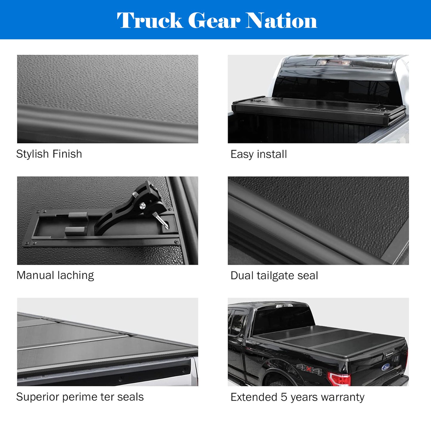 TGN Tri Fold Tonneau Cover for  2014 - 2018 Silverado/Sierra 5'8" Bed (69.3") - TGNHTF00Z3