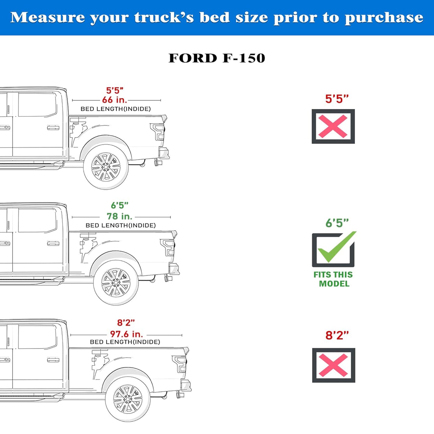 Tonotek Rolling Soft Tonneau Cover for  2015 - 2025 F-150 6.5' Bed (78") -TGNSRU01Z7