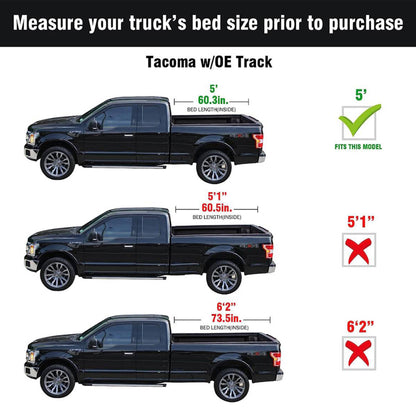 TGN Tri Fold Tonneau Cover for  2005 - 2015 Tacoma 5' Bed (60.3") - TGNHTF01Z9