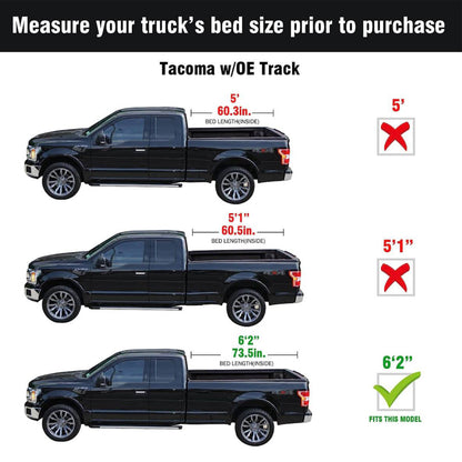 TGN Tri Fold Tonneau Cover for  2005 - 2015 Tacoma 6'2" Bed (73.5") - TGNHTF02Z0