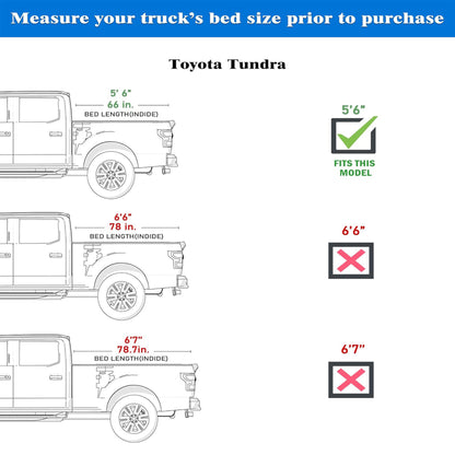 TGN Tri Fold Tonneau Cover for  2022 - 2025 Tundra 5‘6" Bed (66.7") - TGNHTF03Z4