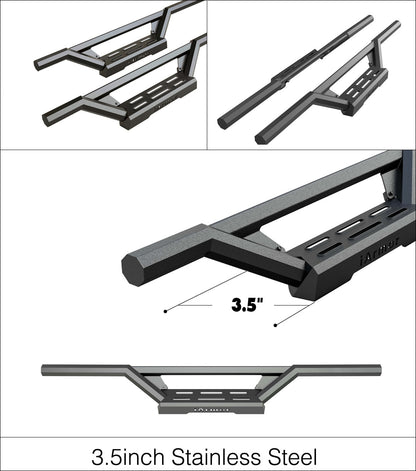 APS Standard Cab Pickup Stainless Steel with 6061 Aluminum Step Pad Nerf Bar M3 - IA03WAI6B