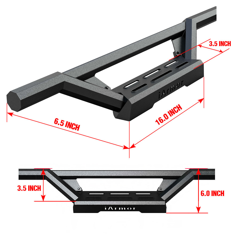 APS Crew Cab Pickup Stainless Steel with 6061 Aluminum Step Pad Nerf Bar M3 - IA04WBE8B