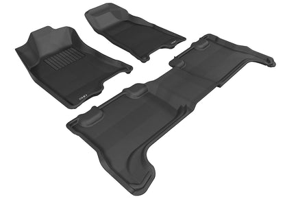 3D Custom Fit KAGU Floor Mat (BLACK) For CHEVROLET COLORADO/GMC CANYON CREW CAB 04-12 - Full Set - L1CH02701509