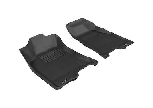 3D Custom Fit KAGU Floor Mat (BLACK) For CHEVROLET COLORADO/GMC CANYON CREW CAB 04-12 - Front Row - L1CH02711509