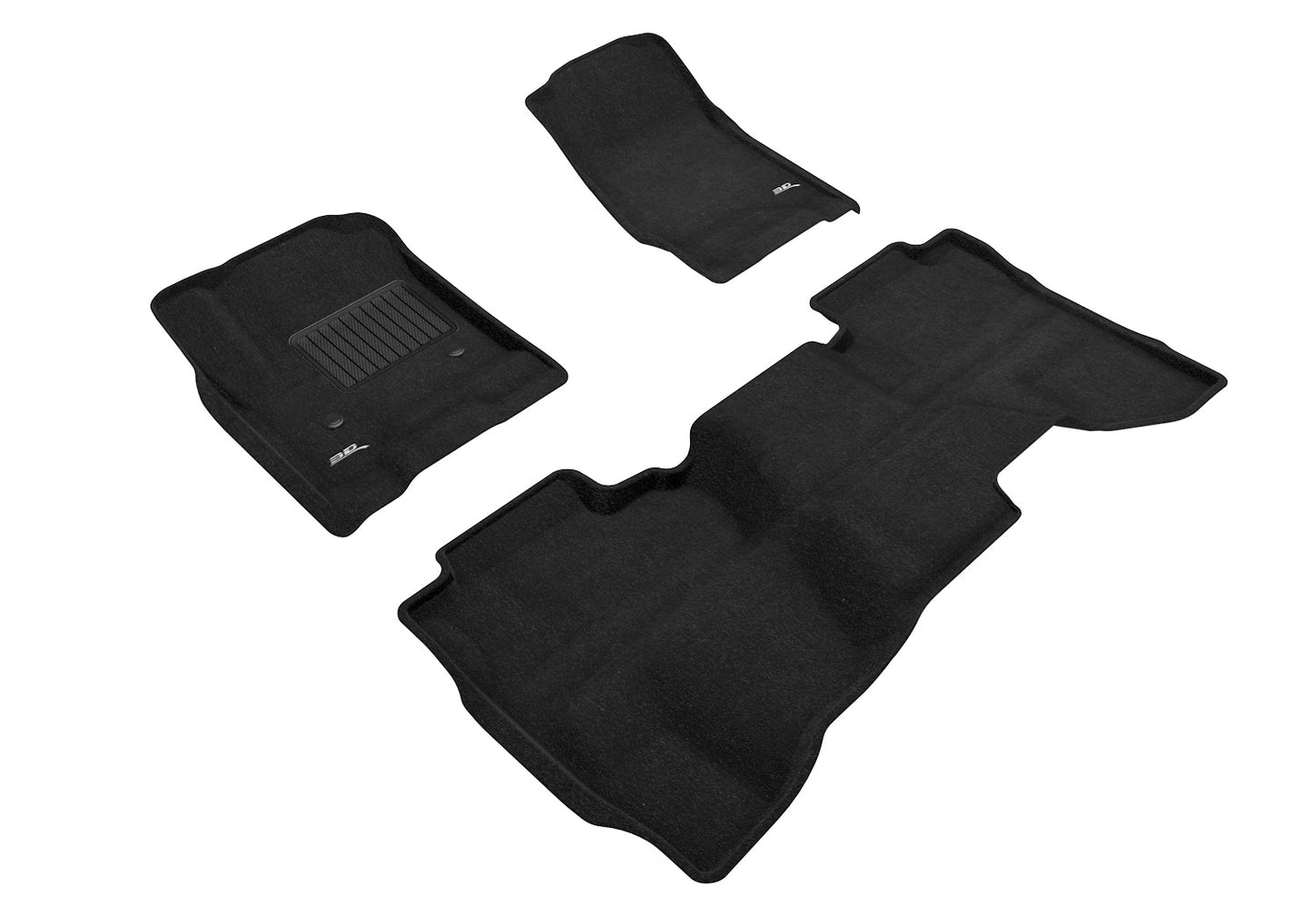 3D Custom Fit ELEGANT Floor Mat (BLACK) For SILVERADO 1500 DOUBLE CAB 14-18/ 2500HD/ 3500HD DOUBLE CAB 15-19/ 1500 LD DOUBLE CAB 19-19 - Full Set - L1CH03904709