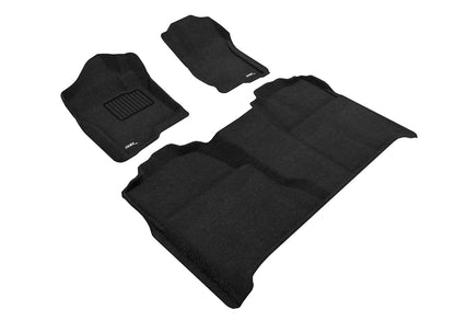 3D Custom Fit ELEGANT Floor Mat (BLACK) For CHEVROLET SILVERADO 15/25/3500 CREW CAB 07-13 - Full Set - L1CH04704709