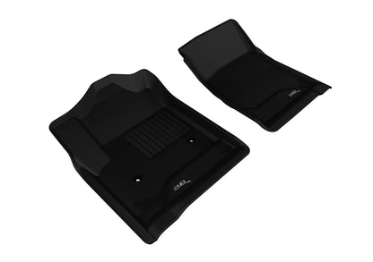 3D Custom Fit KAGU Floor Mat (BLACK) For CHEVROLET SILVERADO/GMC SIERRA REGULAR CAB 14-18 - Front Row - L1CH05611509