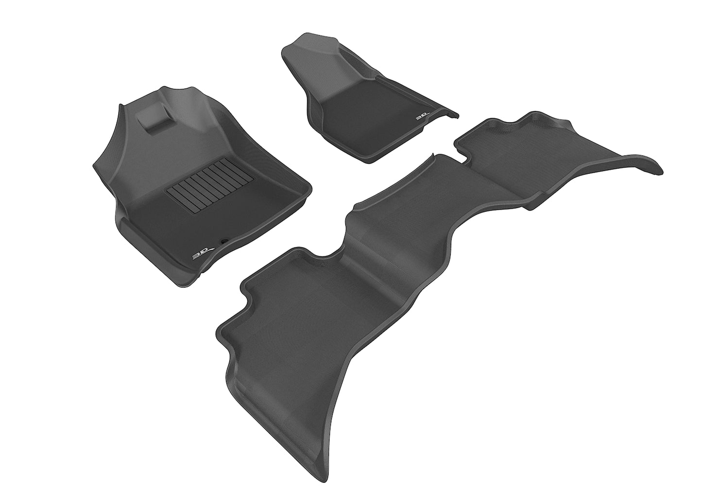 3D Custom Fit KAGU Floor Mat (BLACK) For DODGE RAM 1500 QUAD CAB 09-12 - Full Set - L1DG01801509