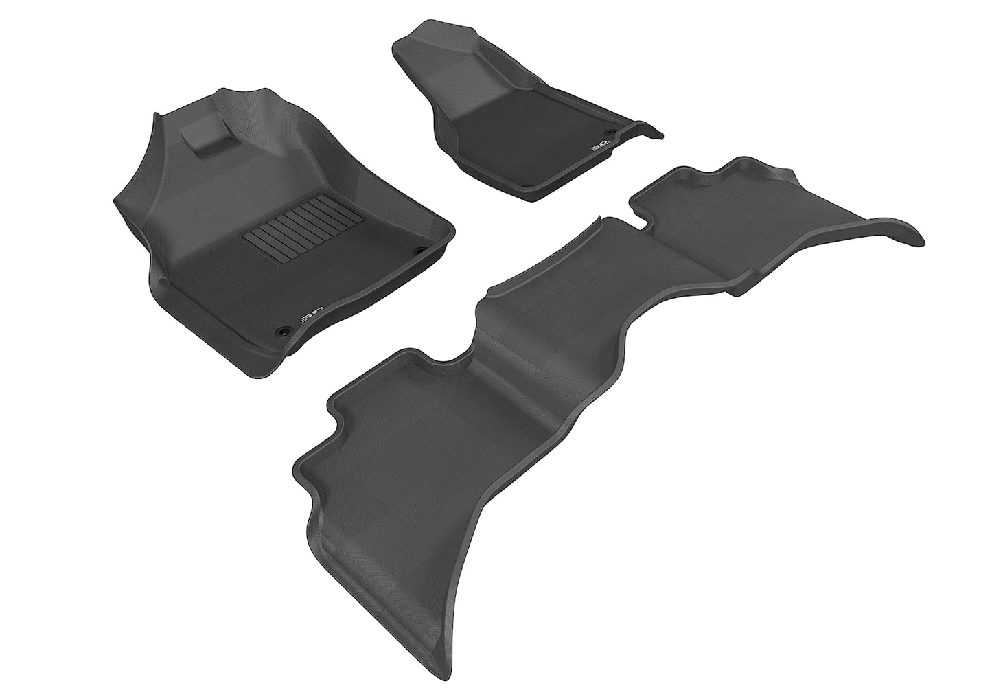 3D Custom Fit KAGU Floor Mat (BLACK) For DODGE RAM 1500 QUAD CAB 19-24 - Full Set - L1DG01901509