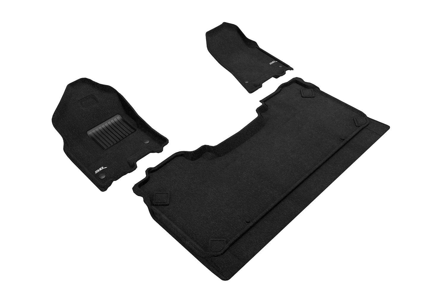 3D Custom Fit ELEGANT Floor Mat (BLACK) For DODGE RAM 1500 CREW CAB 19-24 - Full Set - L1DG02804709