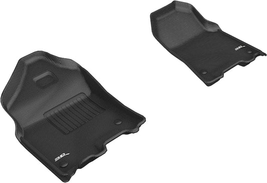 3D Custom Fit KAGU Floor Mat (BLACK) For DODGE RAM 1500 CREW CAB 19-24 - Front Row - L1DG02811509