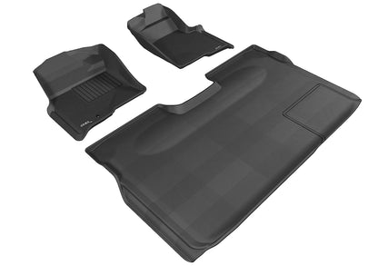 3D Custom Fit KAGU Floor Mat (BLACK) For FORD F-150 SUPERCREW 09-10 - Full Set - L1FR06701509