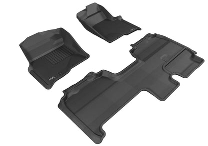 3D Custom Fit KAGU Floor Mat (BLACK) For FORD F-150 SUPERCAB 09-10 - Full Set - L1FR07101509