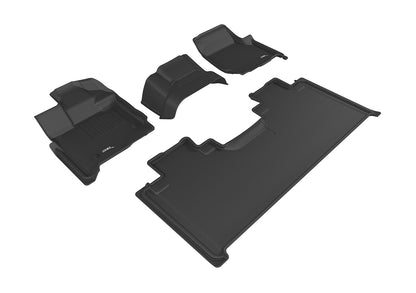 3D Custom Fit KAGU Floor Mat (BLACK) For FORD F-150 SUPERCAB 15-24 - Full Set - L1FR10101509