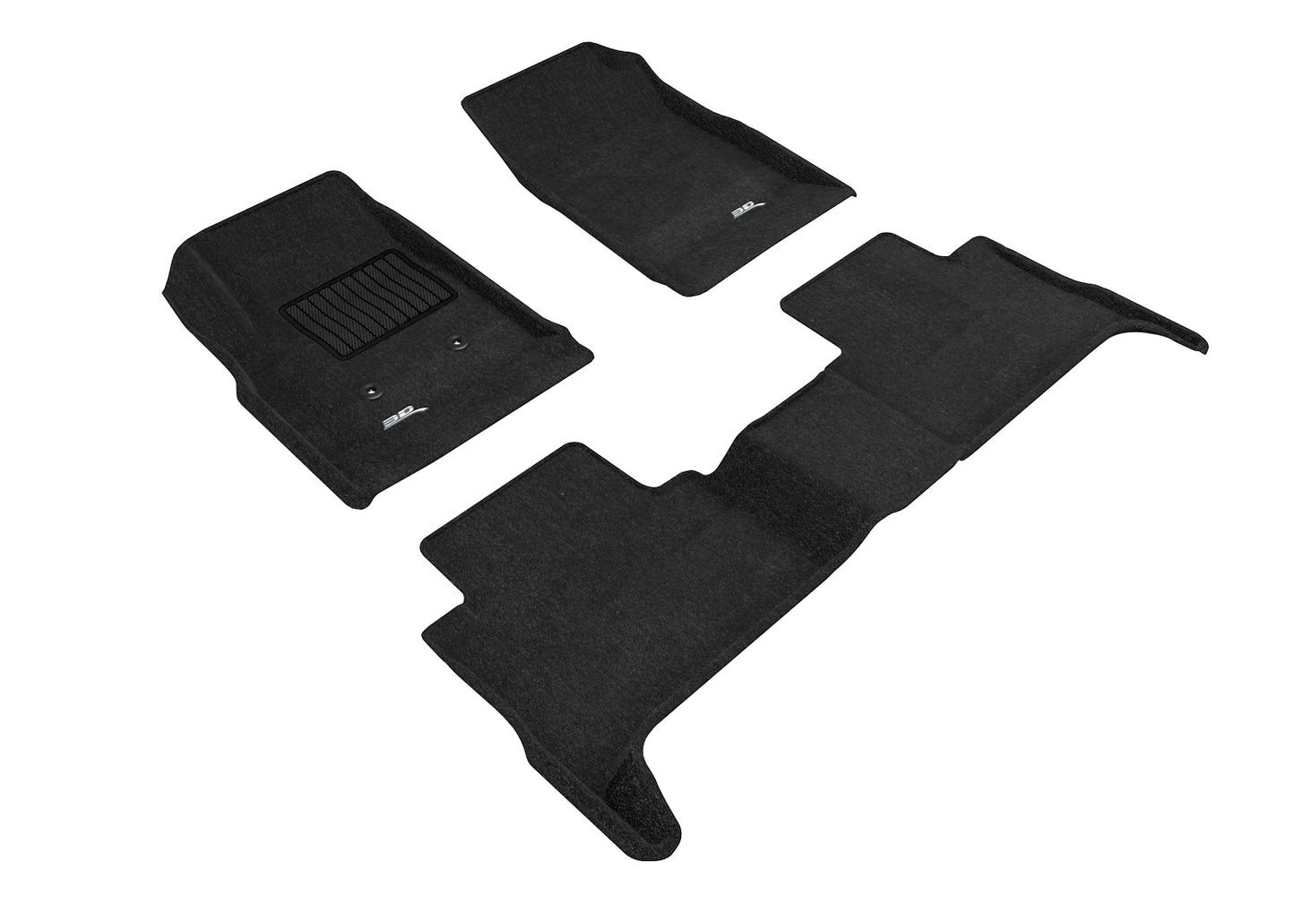 3D Custom Fit ELEGANT Floor Mat (BLACK) For GMC CANYON CREW CAB 15-22 - Full Set - L1GM01804709