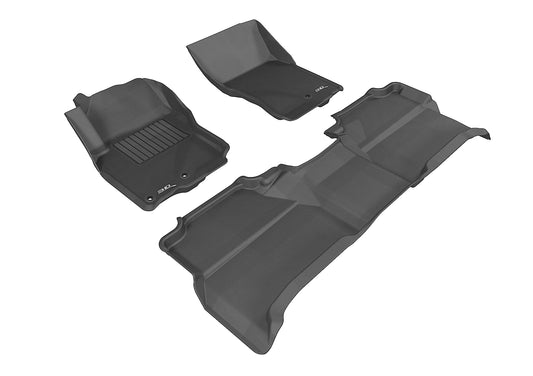 3D Custom Fit KAGU Floor Mat (BLACK) For NISSAN FRONTIER CREW CAB 05-18 - Full Set - L1NS06101509