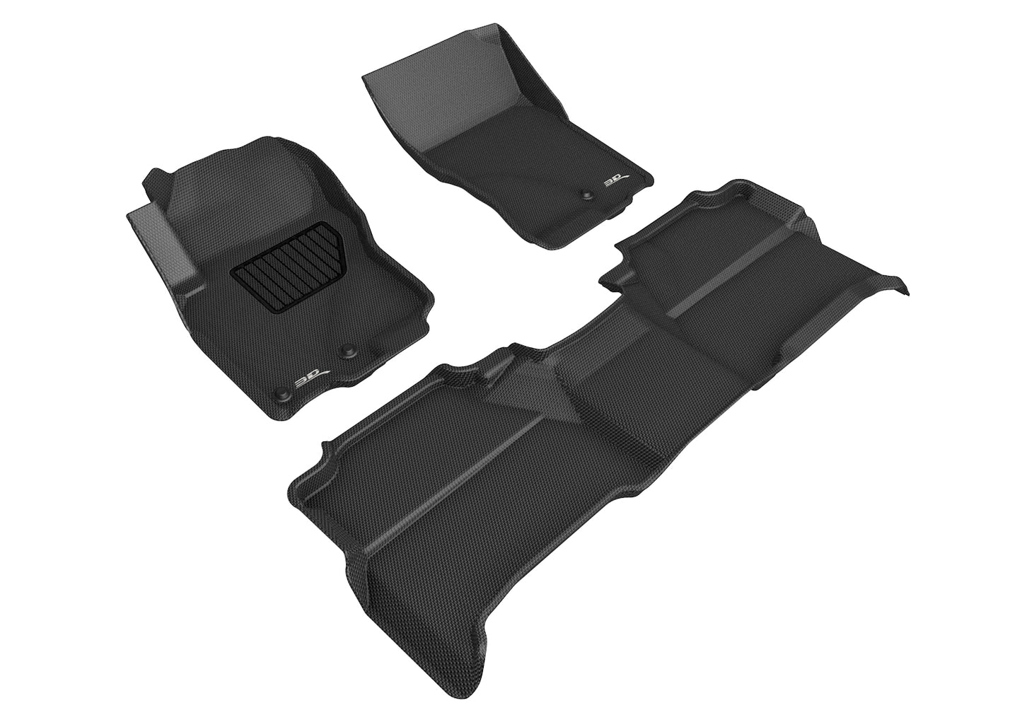 3D Custom Fit KAGU Floor Mat (BLACK) For NISSAN FRONTIER CREW CAB 05-19 - Full Set - L1NS06601509