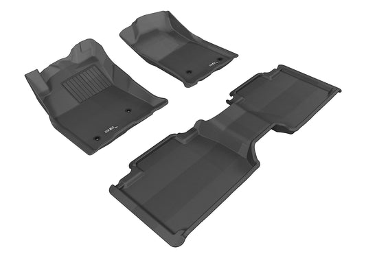 3D Custom Fit KAGU Floor Mat (BLACK) For TOYOTA TACOMA ACCESS CAB 05-11 - Full Set - L1TY07501509