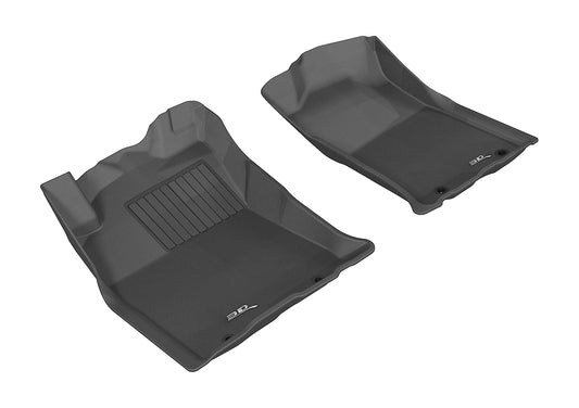 3D Custom Fit KAGU Floor Mat (BLACK) For TOYOTA TACOMA DOUBLE CAB 12-15 - Front Row - L1TY09011509