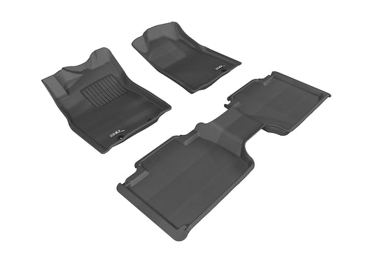 3D Custom Fit KAGU Floor Mat (BLACK) For TOYOTA TACOMA ACCESS CAB 12-15 - Full Set - L1TY09101509