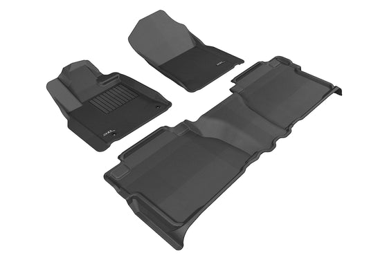 3D Custom Fit KAGU Floor Mat (BLACK) For TOYOTA TUNDRA DOUBLE CAB 07-11 - Full Set - L1TY14701509