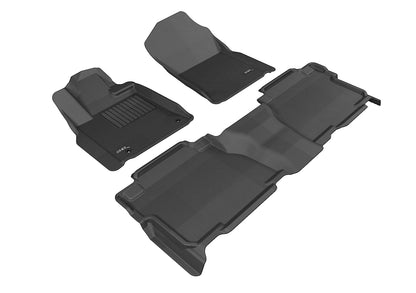 3D Custom Fit KAGU Floor Mat (BLACK) For TOYOTA TUNDRA CREWMAX 07-11 - Full Set - L1TY14801509