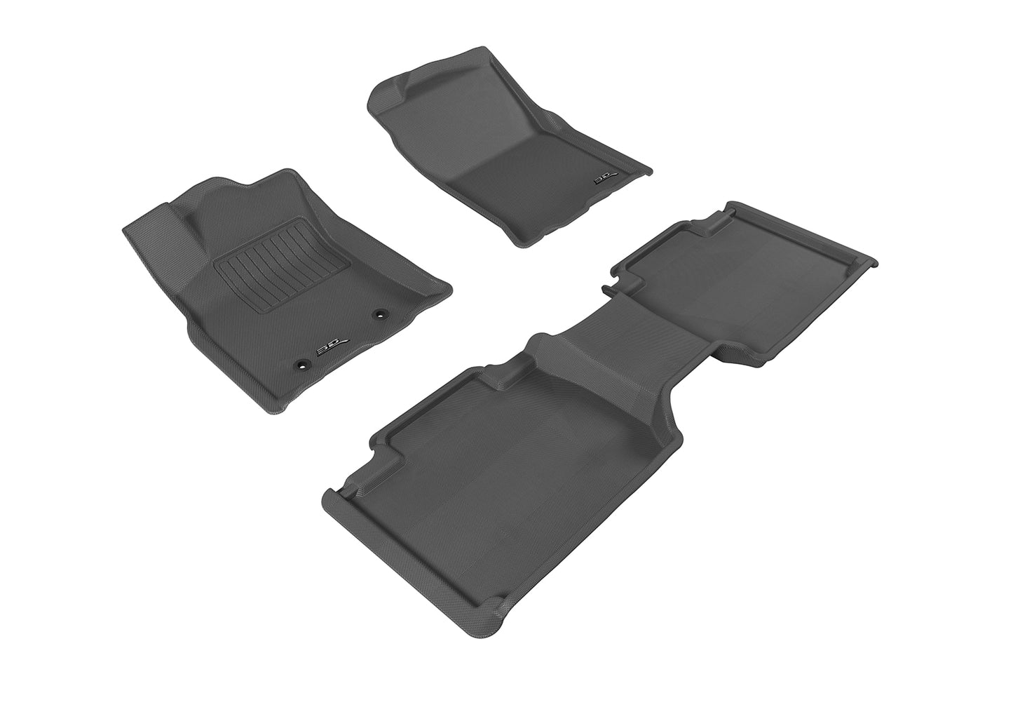 3D Custom Fit KAGU Floor Mat (BLACK) For TOYOTA TACOMA ACCESS CAB 16-17 - Full Set - L1TY21501509