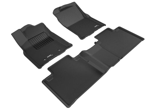 3D Custom Fit KAGU Floor Mat (BLACK) For TOYOTA TACOMA ACCESS CAB 16-23 - Full Set - L1TY23101509