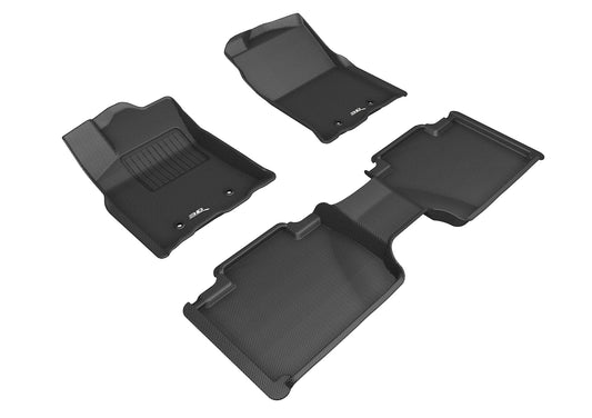 3D Custom Fit KAGU Floor Mat (BLACK) For TOYOTA TACOMA ACCESS CAB 18-23 - Full Set - L1TY24901509