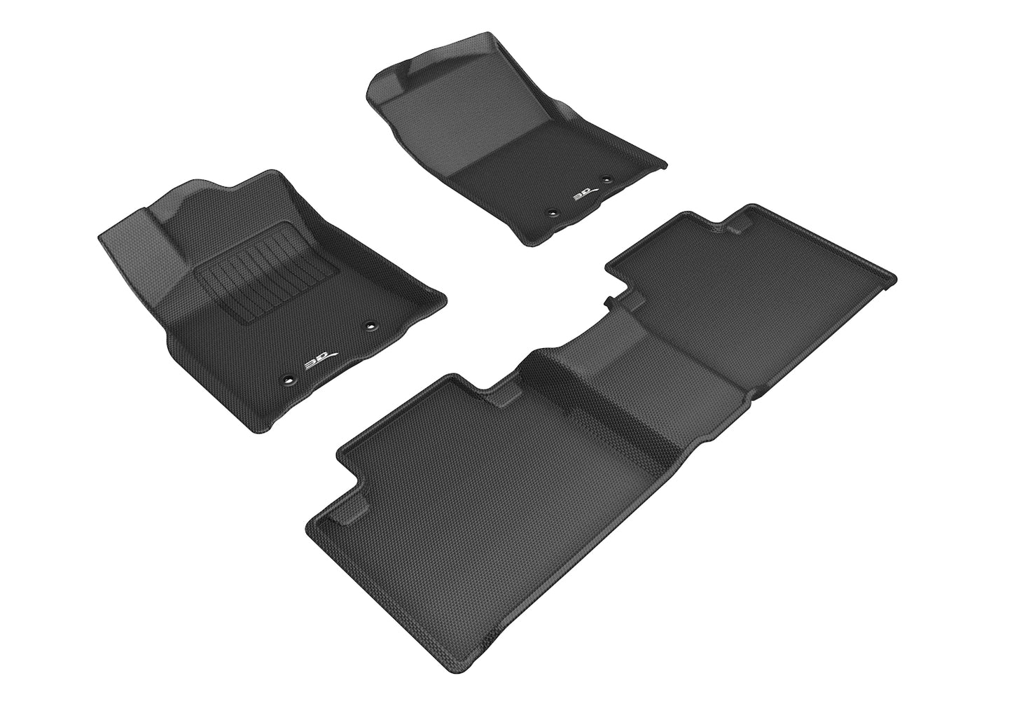 3D Custom Fit KAGU Floor Mat (BLACK) For TOYOTA TACOMA ACCESS CAB 18-23 - Full Set - L1TY25001509