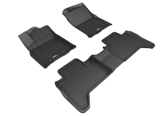 3D Custom Fit KAGU Floor Mat (BLACK) For TOYOTA TACOMA DOUBLE CAB 18-23 - Full Set - L1TY25101509