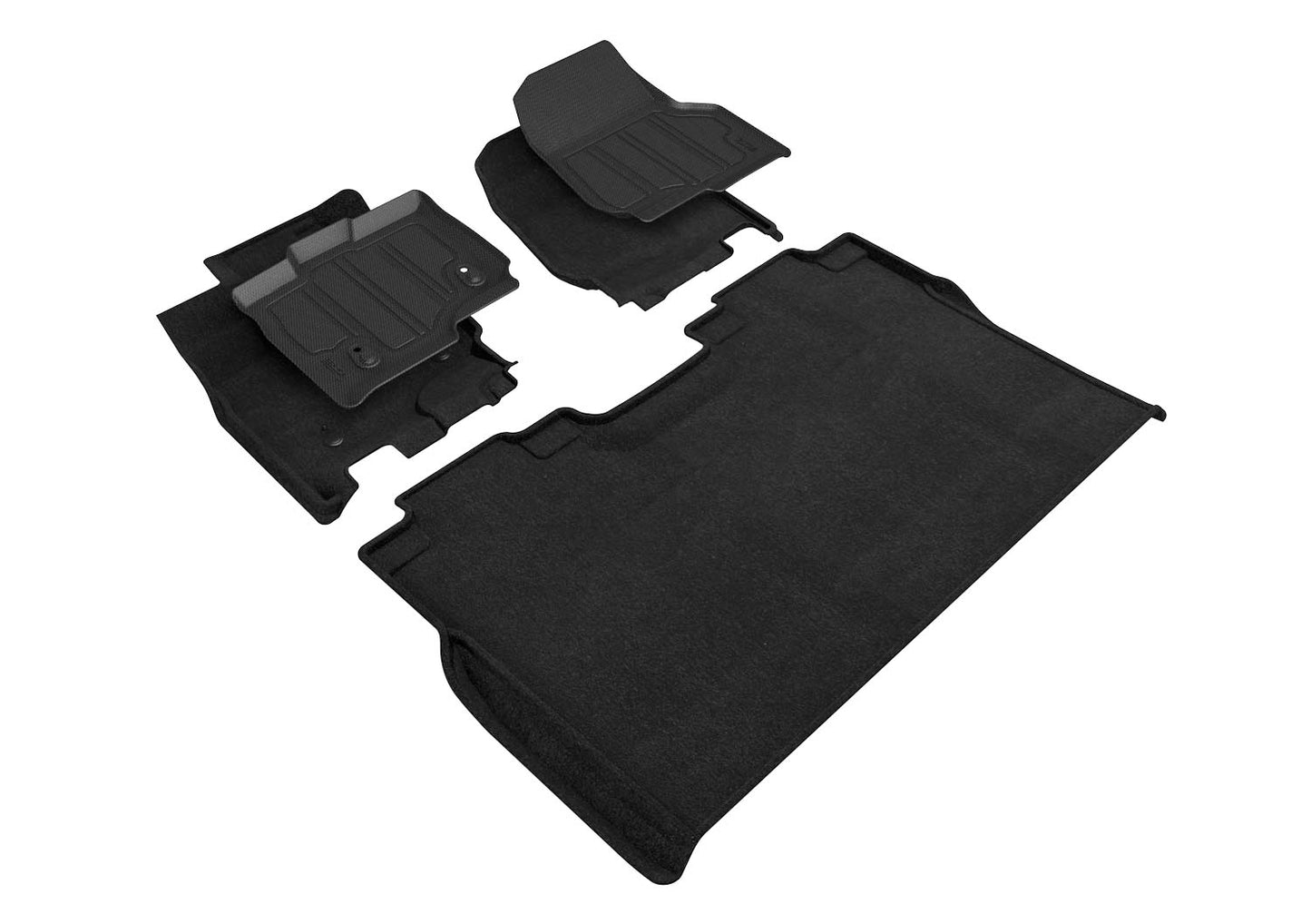 3D Custom Fit ELEGANT HYBRID Floor Mat (BLACK) For FORD F-150 SUPERCREW 15-24 - Full Set - SLFR08304709