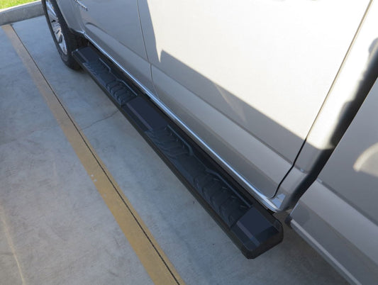 APS Crew Cab Pickup Carbon Steel + PE Step Area Running Board-S Series - WB03SAI7B