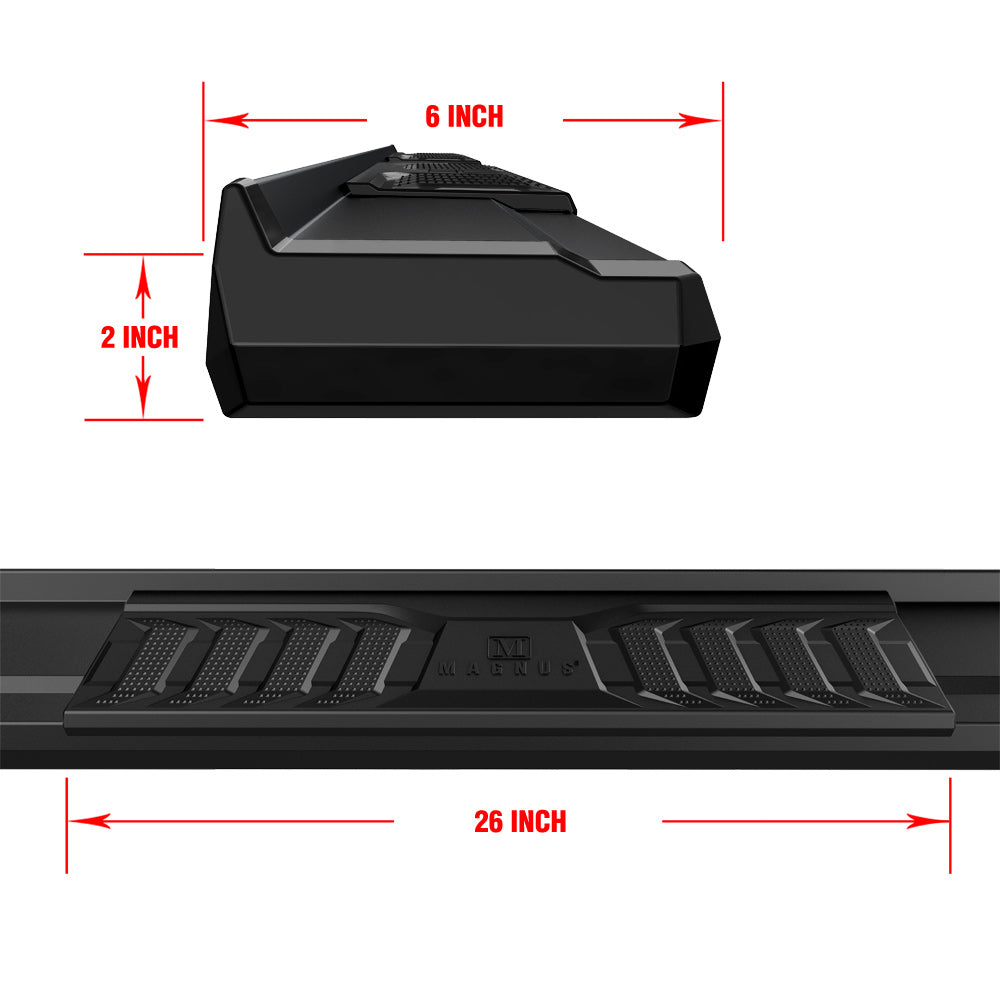 APS Standard Cab Pickup Carbon Steel + PE Step Area Running Board-S Series - WB03SBI6B