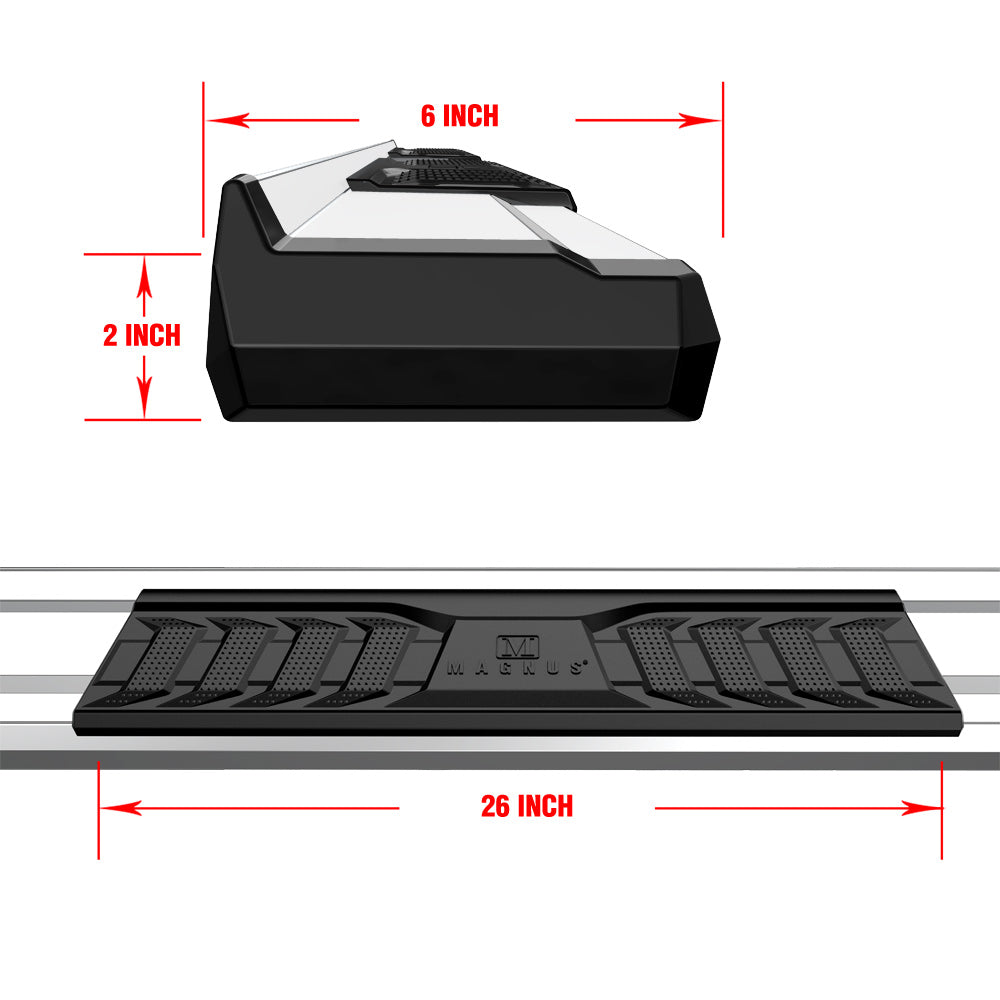 APS Standard Cab Pickup Stainless Steel + PE Step Area Running Board-S Series - WB03SBI6S