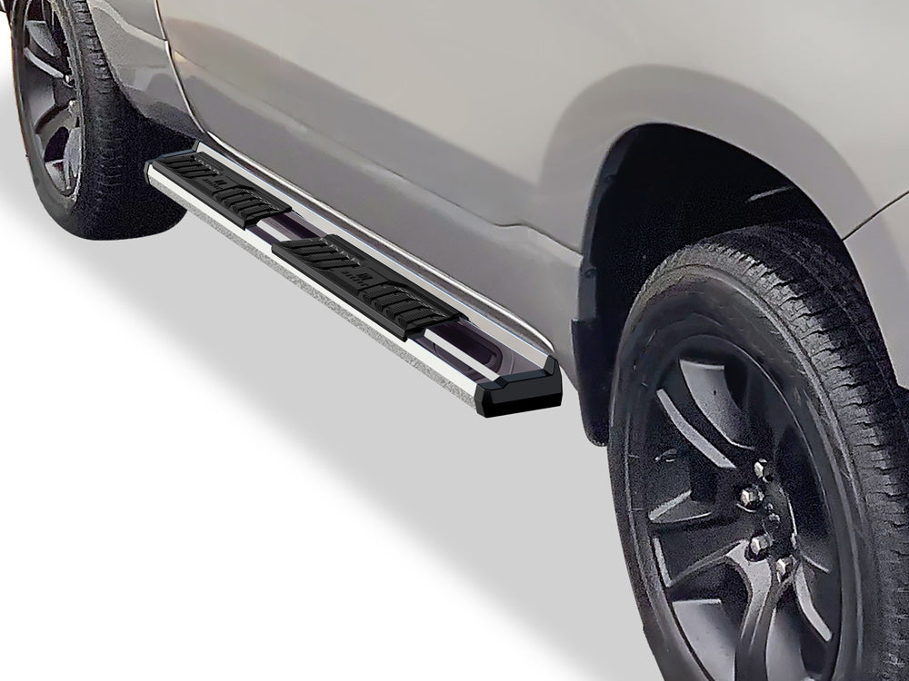 APS Extended Cab Pickup Stainless Steel + PE Step Area Running Board-S Series - WB04SAE9S