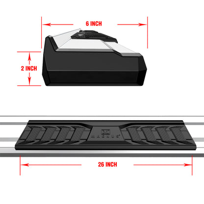 APS Extended Cab Pickup Stainless Steel + PE Step Area Running Board-S Series - WB04SAE9S