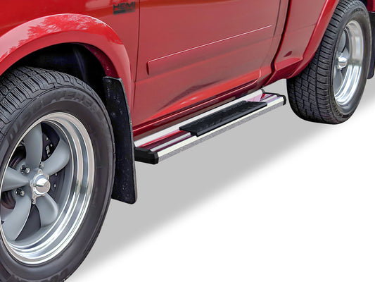 APS Standard Cab Pickup Stainless Steel + PE Step Area Running Board-S Series - WB04SAG8S