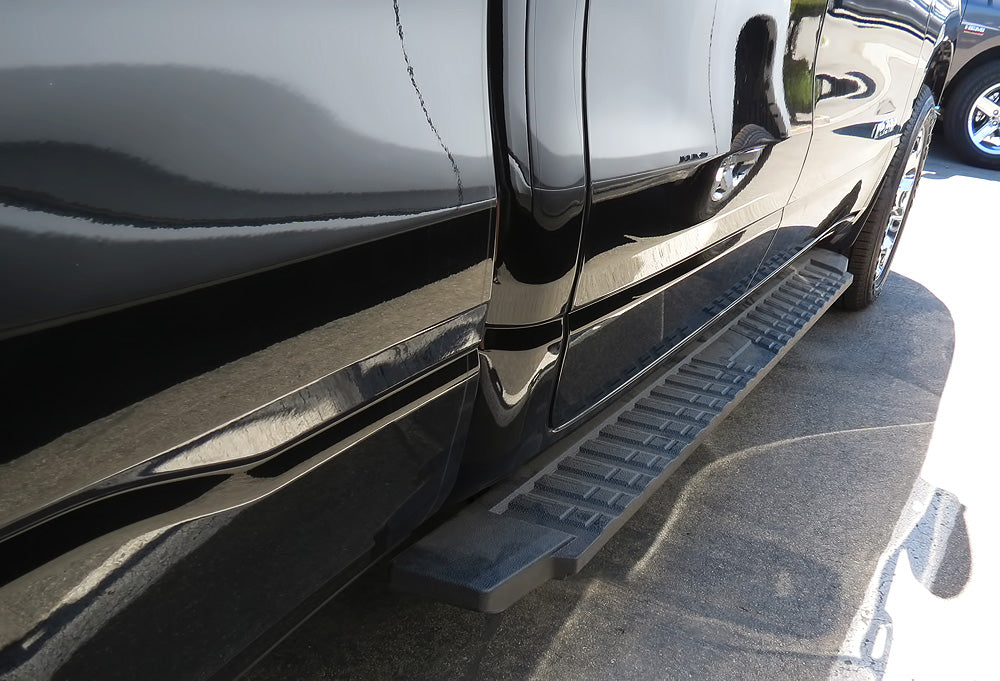 APS Crew Cab Pickup Carbon Steel + PE Step Area Running Board-T Series - WB04TBE8B